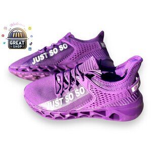 Men's Solid Breathable Sneakers Comfy Lace up Soft Sole Shoes Size 9.5 /43